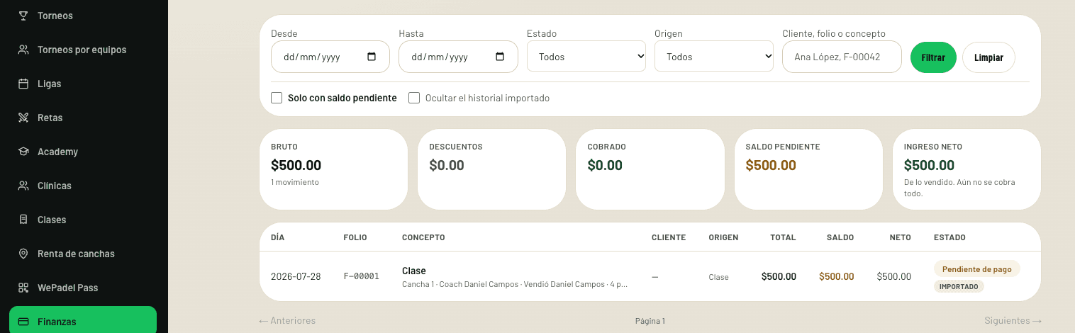 Cada peso, con su folio